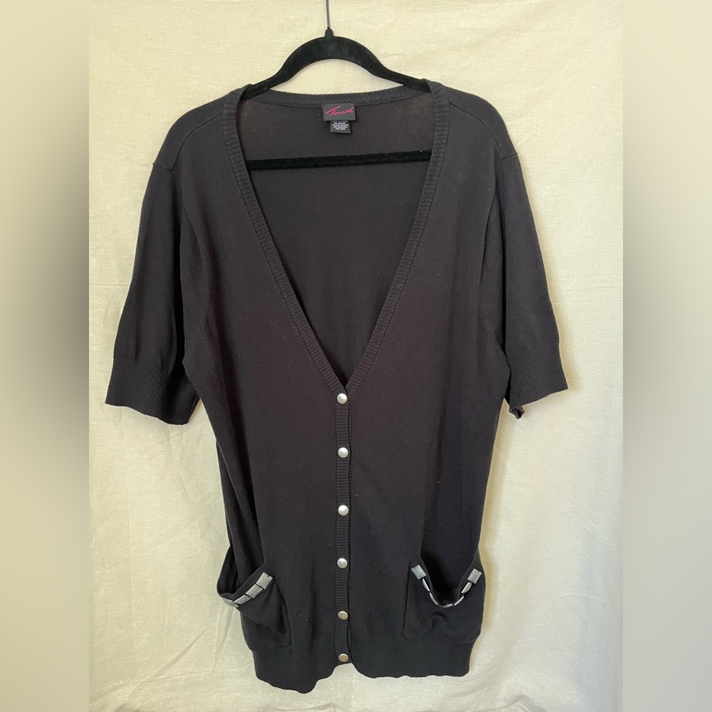 Torrid short sleeve black cardigan - plus size 2X
